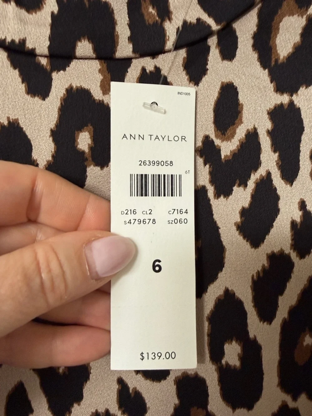 Ann Taylor Leopard Print Long Sleeve Dress in Beige and Black - Picture 5 of 5
